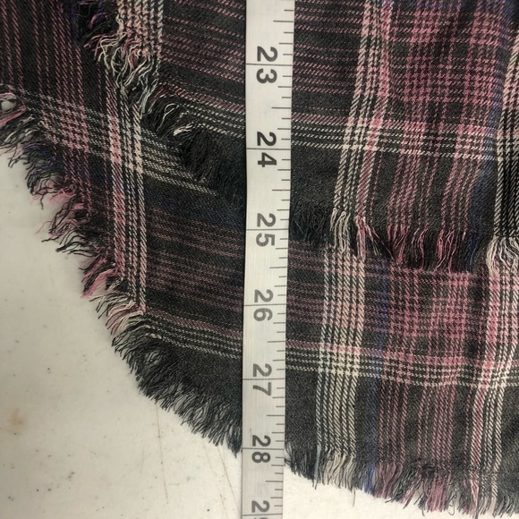 Cloth & Stone Womens Plaid Long Sleeve Raw Hem Collared Button Up Shirt SZ M - Picture 6 of 6